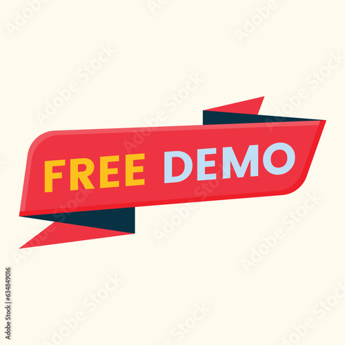 free demo button label vector