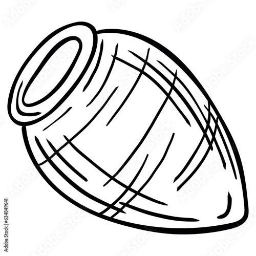 Kvevri. Vessel for storage and maturation of wine. Traditional Georgian wine making. Vector illustration.
