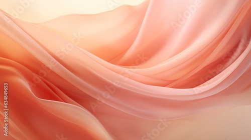 an abstract image of a flowing fabric in pink and orange. generative ai