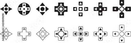Video game controller button set collection vector icon for games and websites