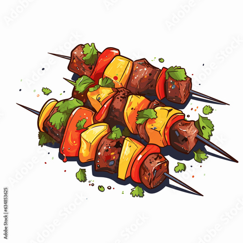 Vector shashlik isolated on white background, shashlik logo, shashlik icon, shashlik sticker, kebab