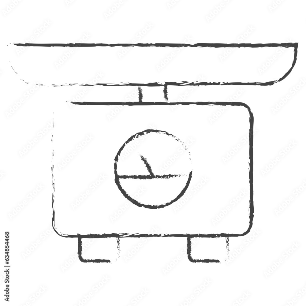 Hand drawn Weighing Machine illustration icon