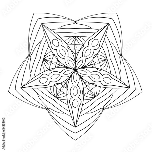 Decorative ornament. Mandala pattern in circle.