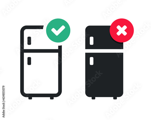 Refrigerator checkmark icon. Illustration vector
