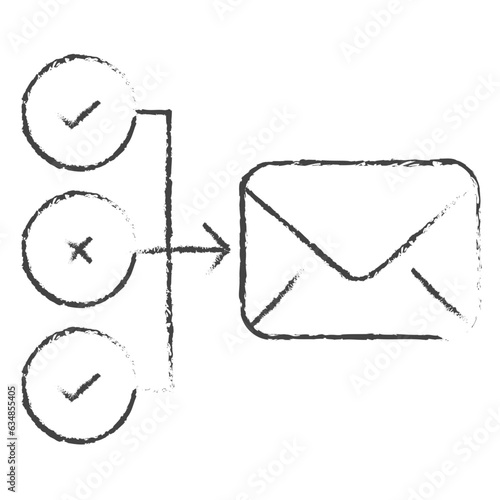 Hand drawn Organised Mail illustration icon