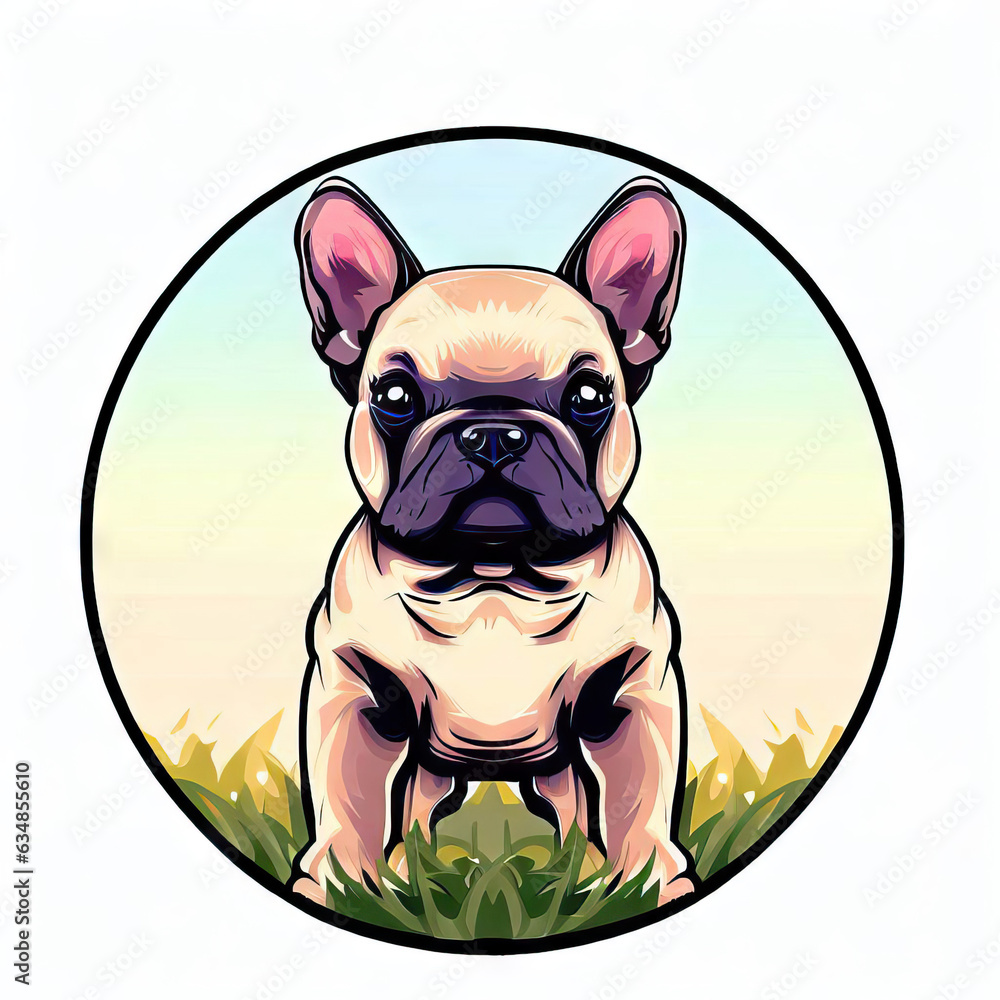 Silent Woof: Cute Dog on a White Background, Generative AI Silent Woof: Cute Dog on a White Background, Generative AI