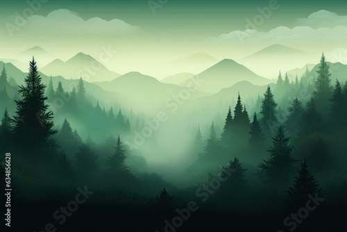 Frosted Gradient Background - Forest Green to Fresh Mint
