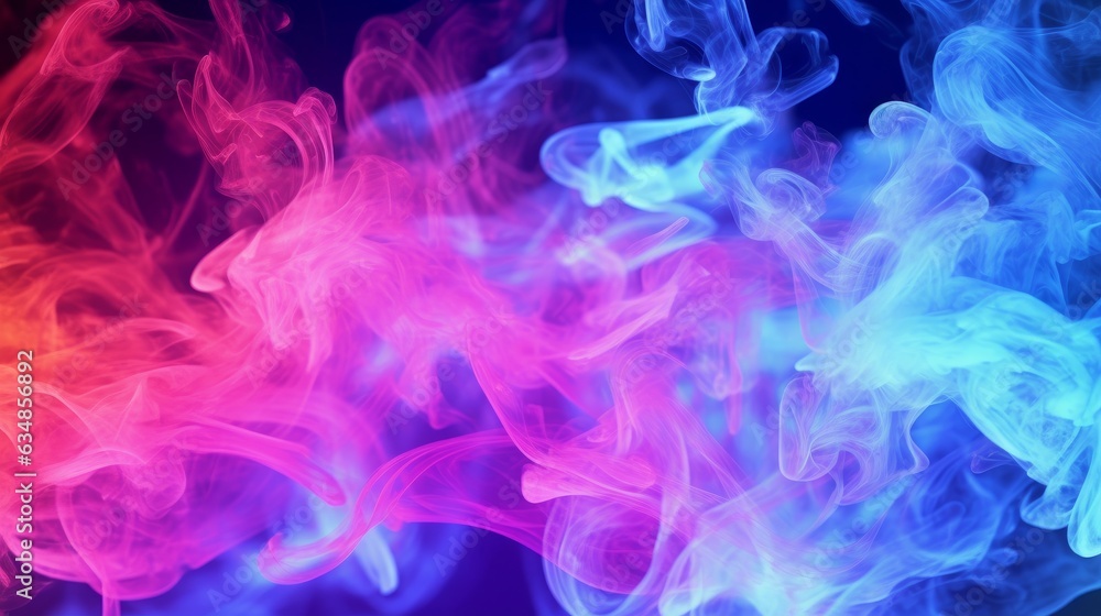 Neon Background with Neon Smoke Effect. AI generated