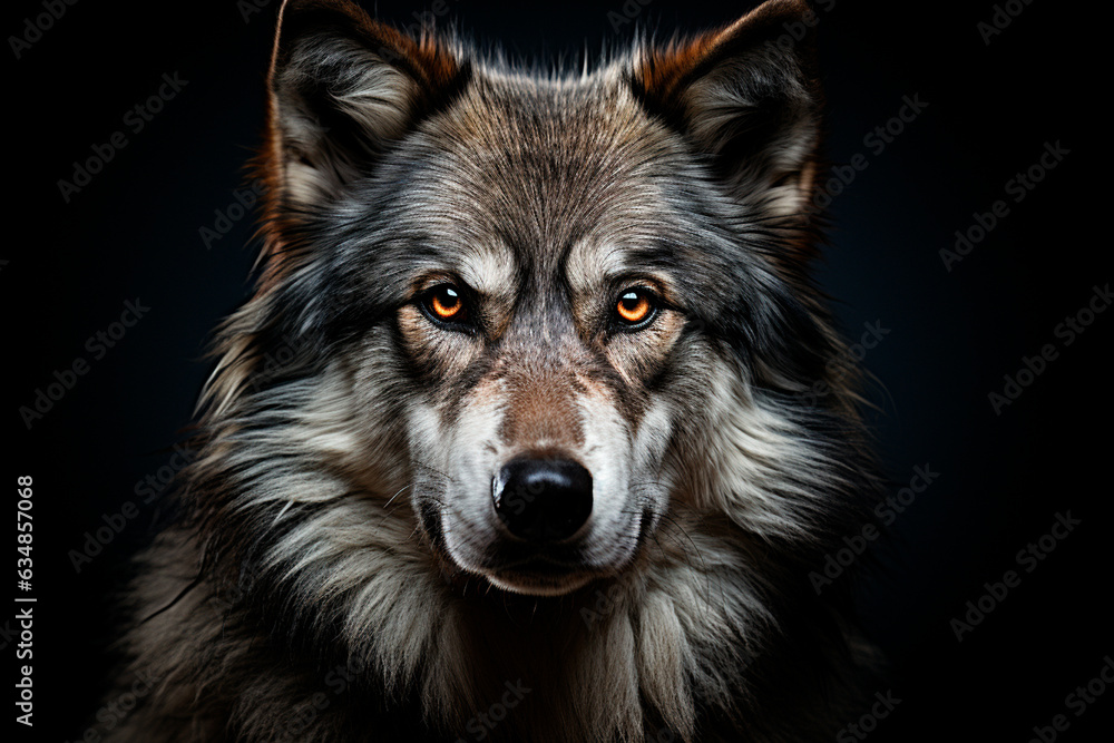 portrait of a siberian husky dog with black fur. portrait of a siberian husky dog with black fur.
