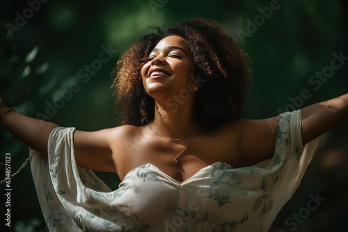 Woman radiates positivity and self-love | Generative AI photo