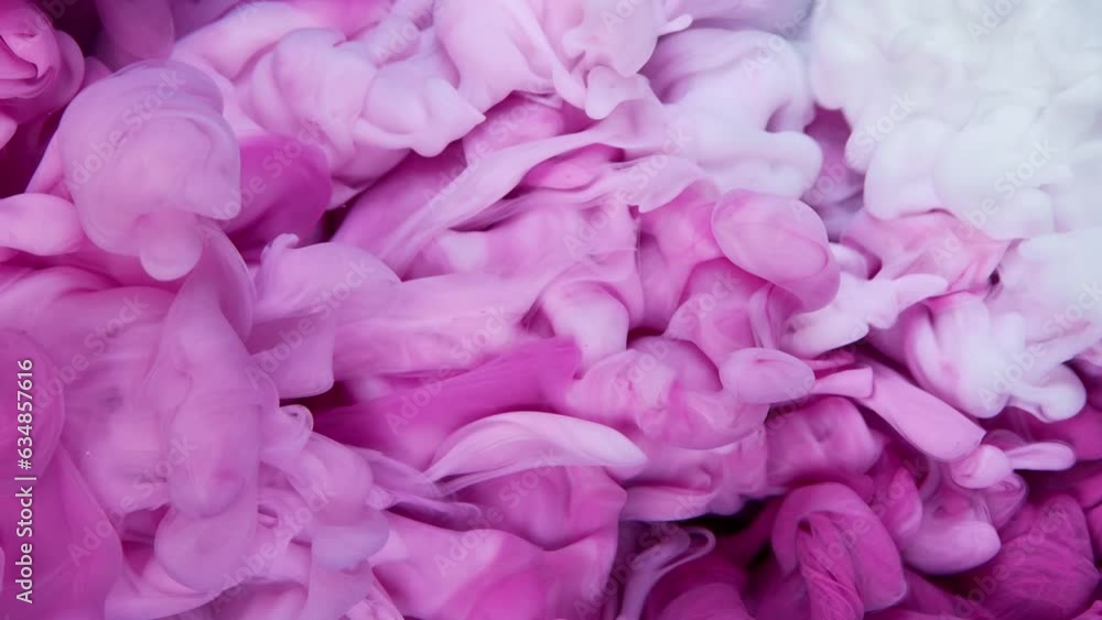 Captivating Cloud Formation: Pink Ink and White Paint Creating Fluid Art on Black Captivating Cloud Formation: Pink Ink and White Paint Creating Fluid Art on Black