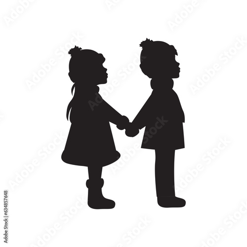 little boy and girl in winter outfit