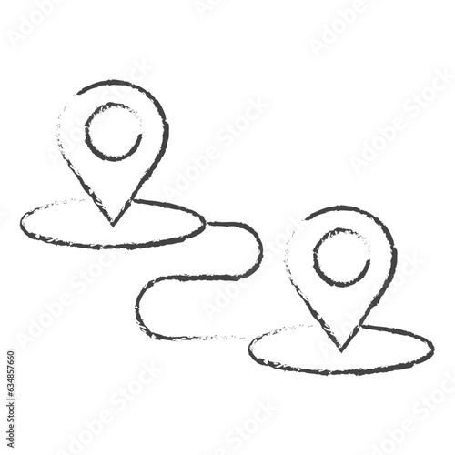 Hand drawn navigate map  illustration icon