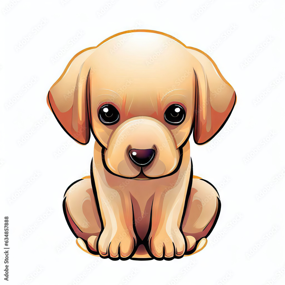 Obraz premium Silent Woof: Cute Dog on a White Background, Generative AI