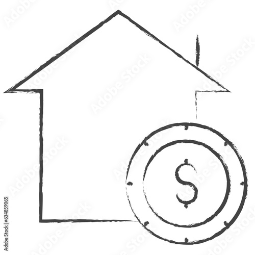 Hand drawn home invest illustration icon