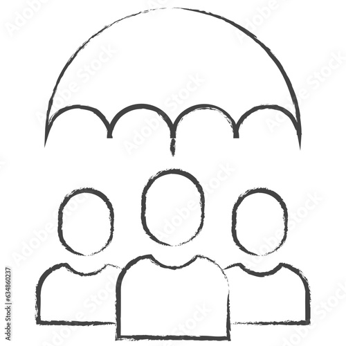 Hand drawn insured illustration icon