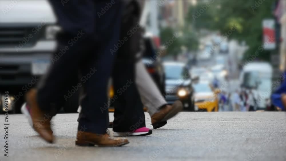 People Walking on Crowded Urban Road Traveling in Metropolis People Walking on Crowded Urban Road Traveling in Metropolis