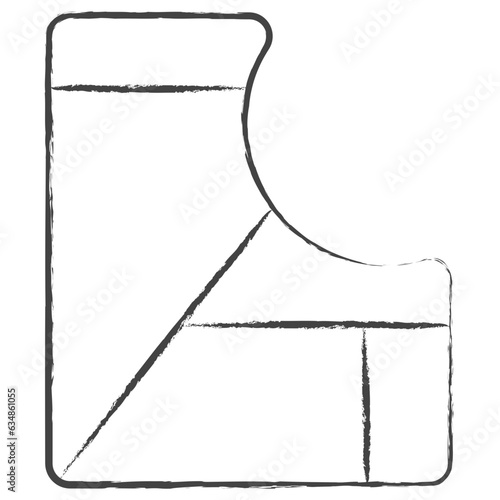 Hand drawn stitching cloth illustration icon