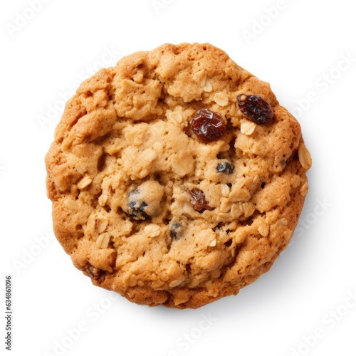 Oatmeal Raisin Cookie Isolated on a White Background