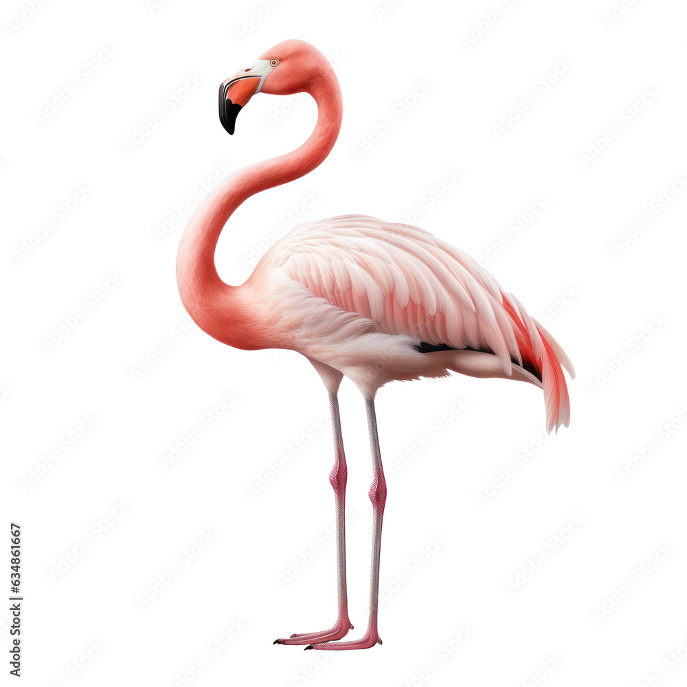 Obraz premium Pink flamingo isolated