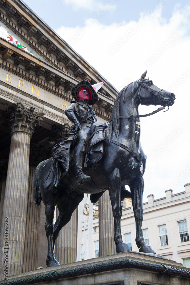The Duke of Wellington Sculpture in Glasgow city Centre	

