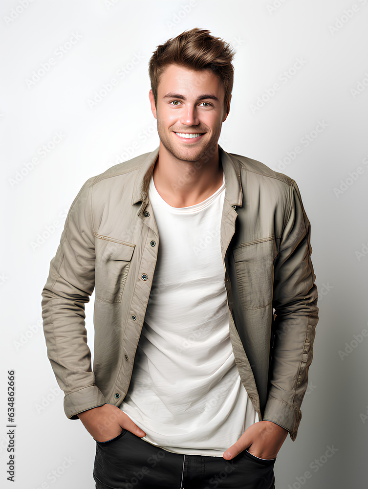 Portrait of a smiling young handsome stylishly dressed man Portrait of a smiling young handsome stylishly dressed man