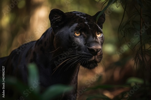 Black Panther: Wild elegance in the African forest., generative IA