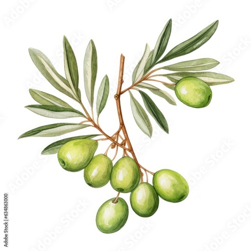 Olive branch isolated