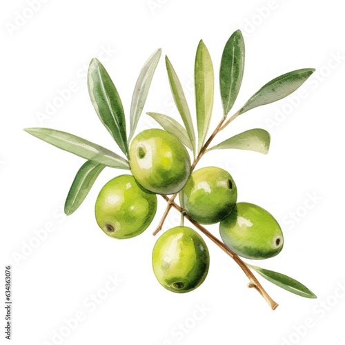 Olive branch isolated