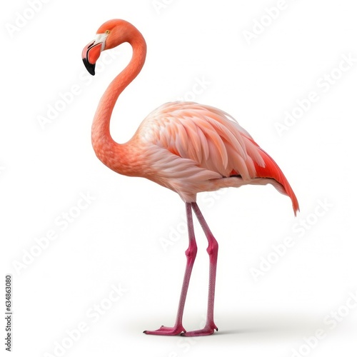 Pink flamingo isolated © olegganko