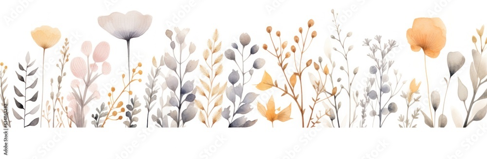 Watercolor flowers isolated Watercolor flowers isolated
