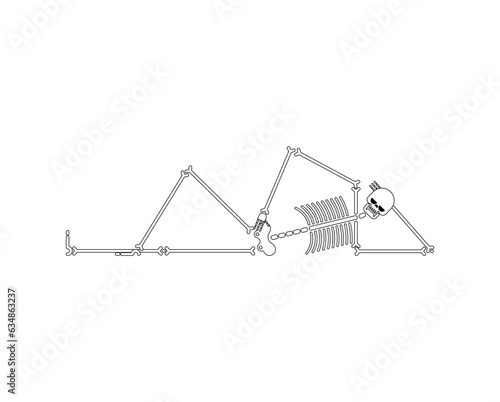 Skeleton is resting isolated. Vector illustration