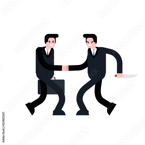 Traitor. Betrayal symbol. Concept of betrayal is a knife in the back.