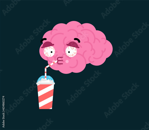 Slurpee Brain-Freezing. frozen brain isolated