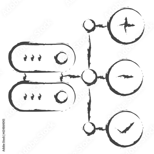 Hand drawn Database modification illustration icon
