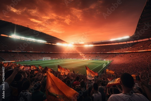 Excitement in the stadium: vibrant soccer and fervent fans! ???, generative IA © Gabriel