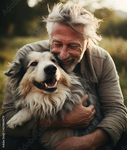 Portrait of handsome mature man with his dog © Boadicea