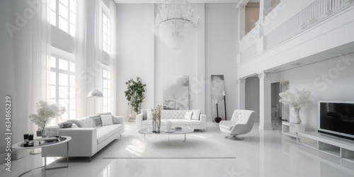 Inside a luxurious White living room © Celina