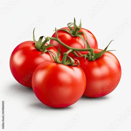 Ripe fresh organic tomatoes, isolated on transparent background | Generative AI