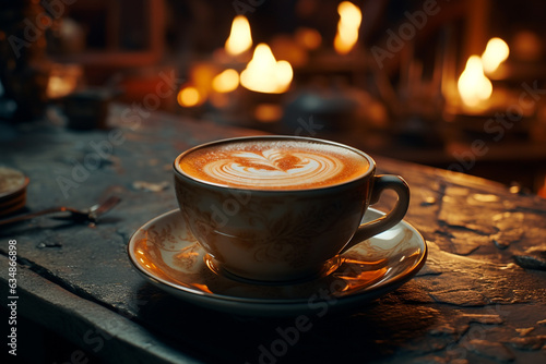 Coffee. A beverage prepared from roasted coffee beans. Darkly colored, bitter, and slightly acidic, st imulating effect on humans. Hot drinks, cup of coffee. Arabica, caffeine beans. Generative AI
