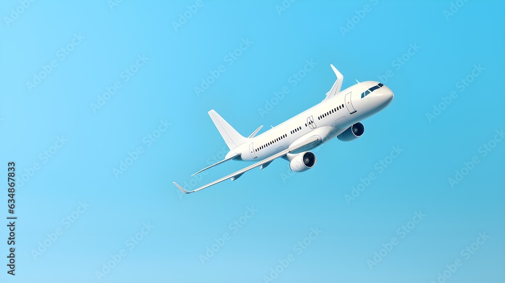 Obraz premium blue background airplane flying