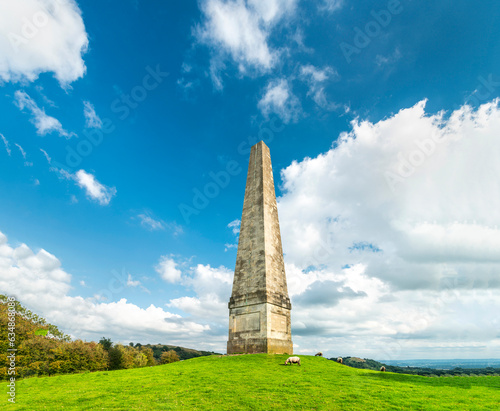 Eastnor Obelisk,near Malvern hills,low angle view,,Ledbury,Hertfordshire,United Kingdom.