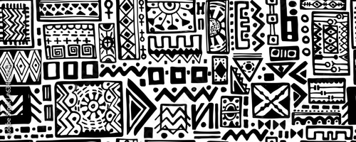 Ethnic geometric hand drawn  seamless pattern, simple style, vector design. Great for textiles, banners, wallpapers, wrapping. 