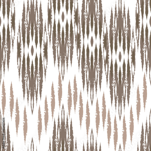 Ikat Ogee background - Ethnic folk Tribal Art seamless pattern. Abstract background for textile design, wallpaper, surface textures. Boho Style. ATLAS ADRAS ABAYAS