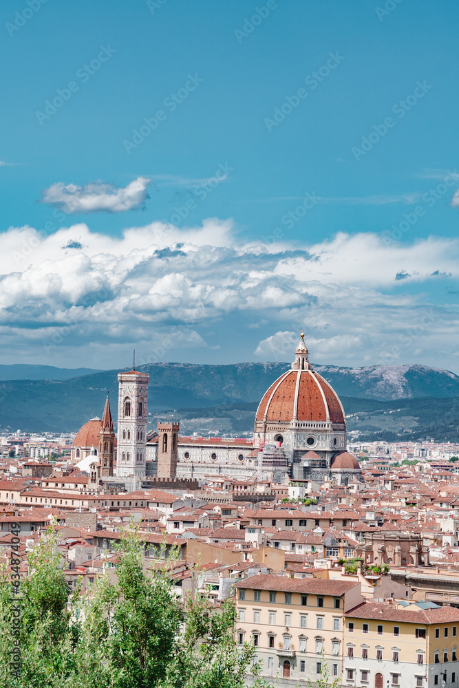 Cityscape with Santa Maria del Fiore cathedral and buildings