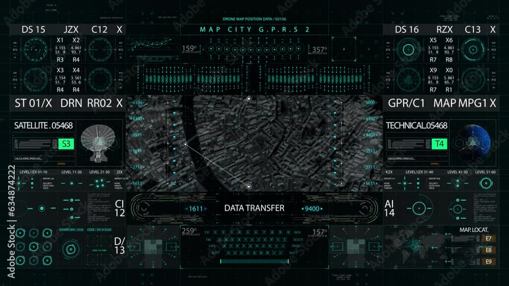 World map HUD interface display World map HUD interface display
