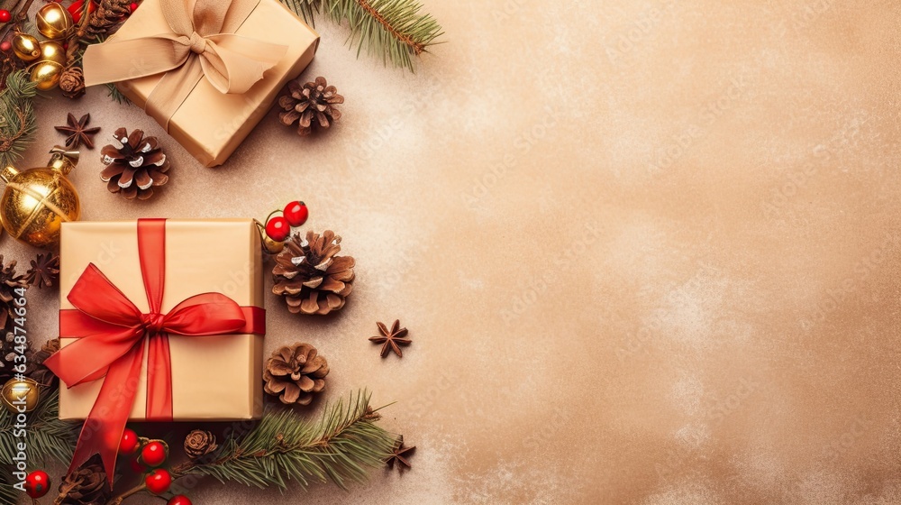 Christmas background with box Christmas background with box