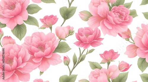 pink roses seamless pattern generative ai 