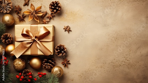 Christmas background with box