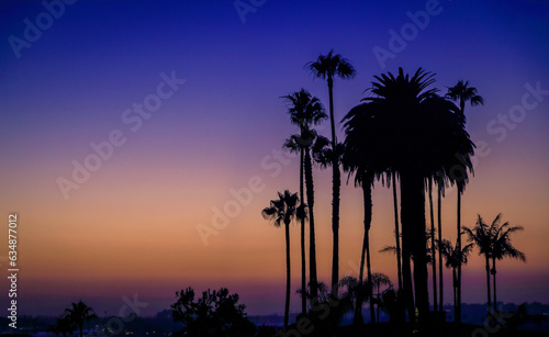 Sunset above the Pacific Ocean in Corona del Mar  Newport Beach  California